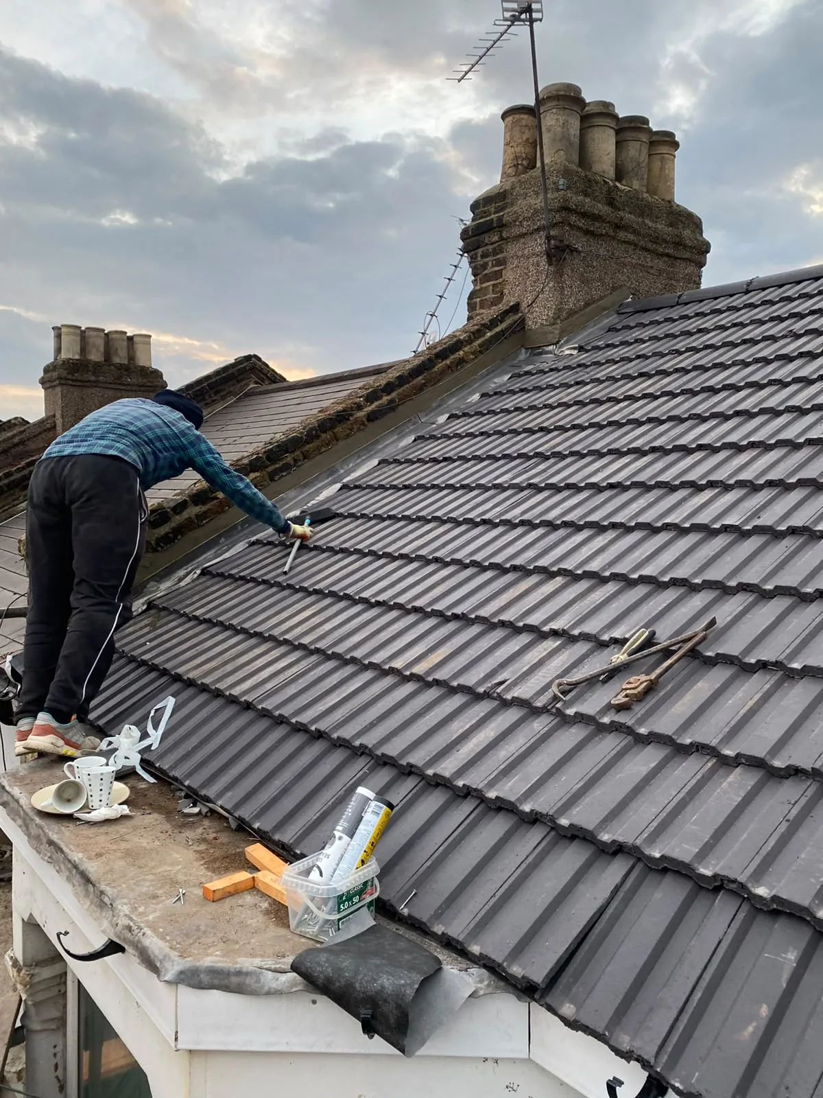 Completed pitched roof project by A to Z Roofing & Building